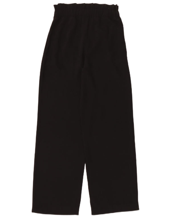 Zara Damen-Chinohose mit hoher Taille, lockere Passform, XS, W24, L32, Schwarz, Polyester