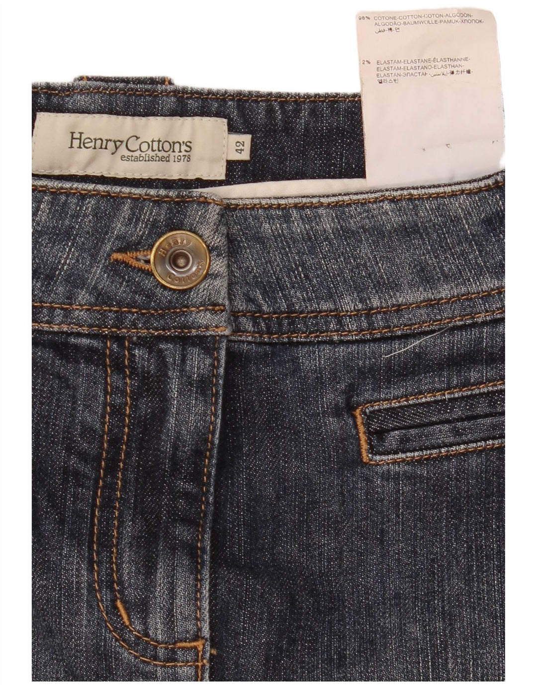 Henry Cottons Damen Jeansrock IT 42 Medium W30 Blaue Baumwolle