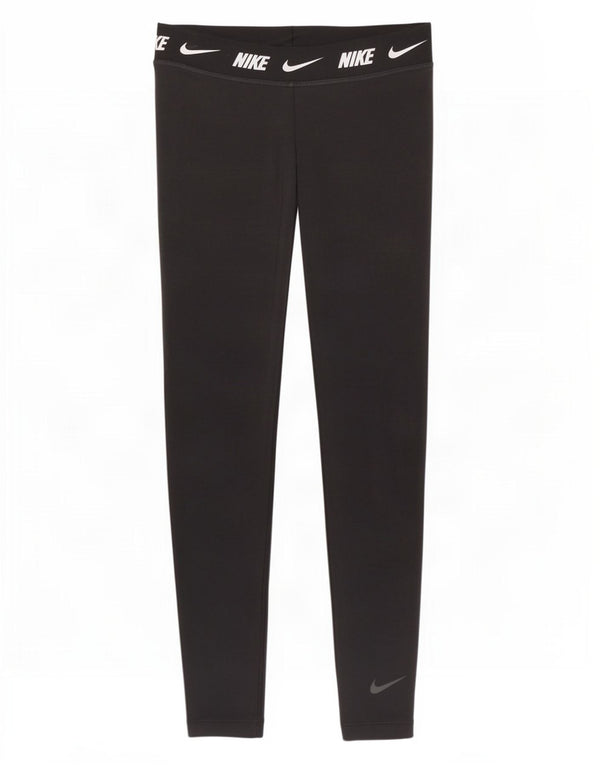 Nike Damen Graphic Leggings UK 16 Large Schwarz Baumwolle