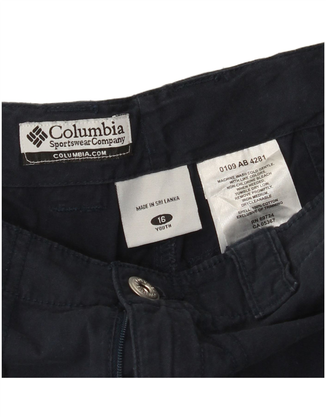 COLUMBIA Cargo-Shorts für Jungen, 15–16 Jahre, W26, marineblaue Baumwolle