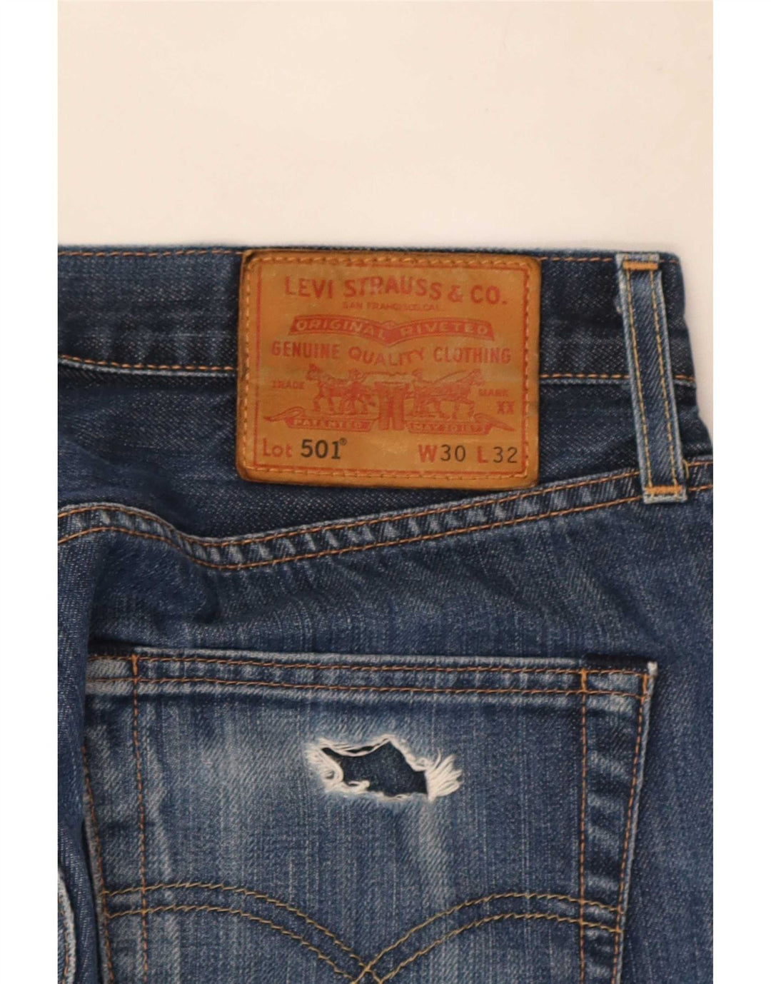 Levi's Herren 501 Straight Jeans W30 L32 Blaue Baumwolle