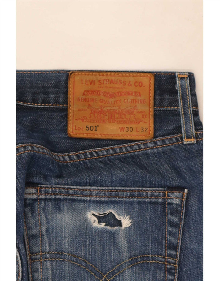 Levi's Herren 501 Straight Jeans W30 L32 Blaue Baumwolle