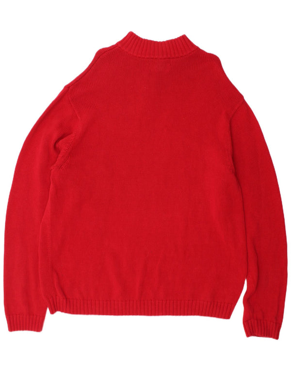 Chaps Herren-Pullover mit Reißverschluss, 2XL, rote Baumwolle