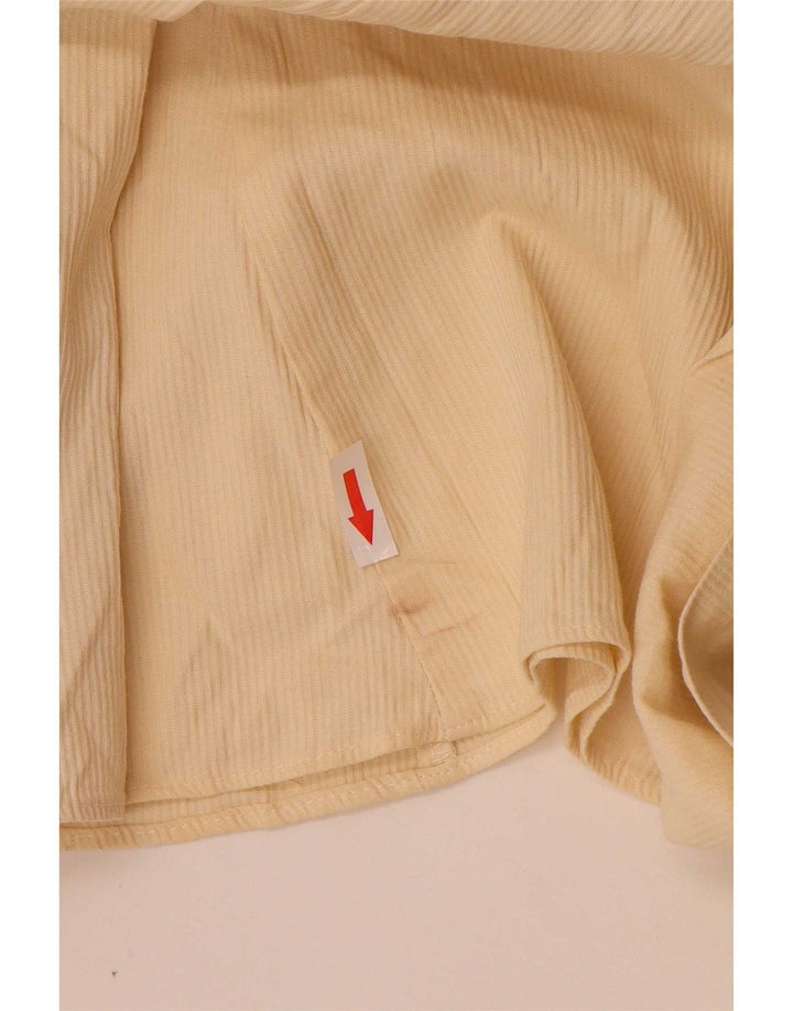 Zara Damen A-Linien-Kleid UK 12 Mittelgelbe Baumwolle