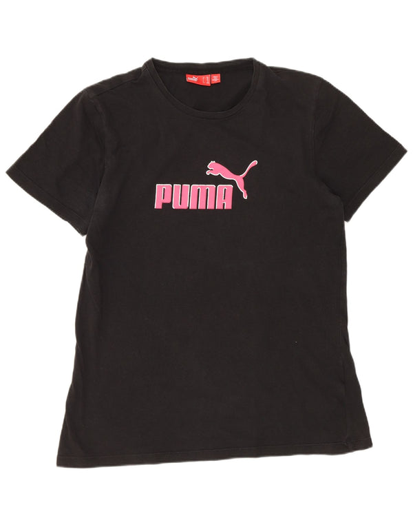 Puma Mädchen Grafik T-Shirt Top 15-16 Jahre Schwarz