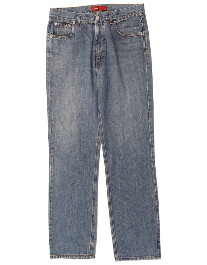 Wampum Herren Straight Jeans W32 L34 Blau