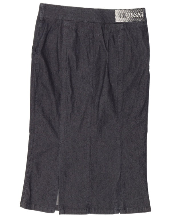 Trussardi Damen Denim-Trompetenrock IT 44 Medium W30 Marineblaue Baumwolle