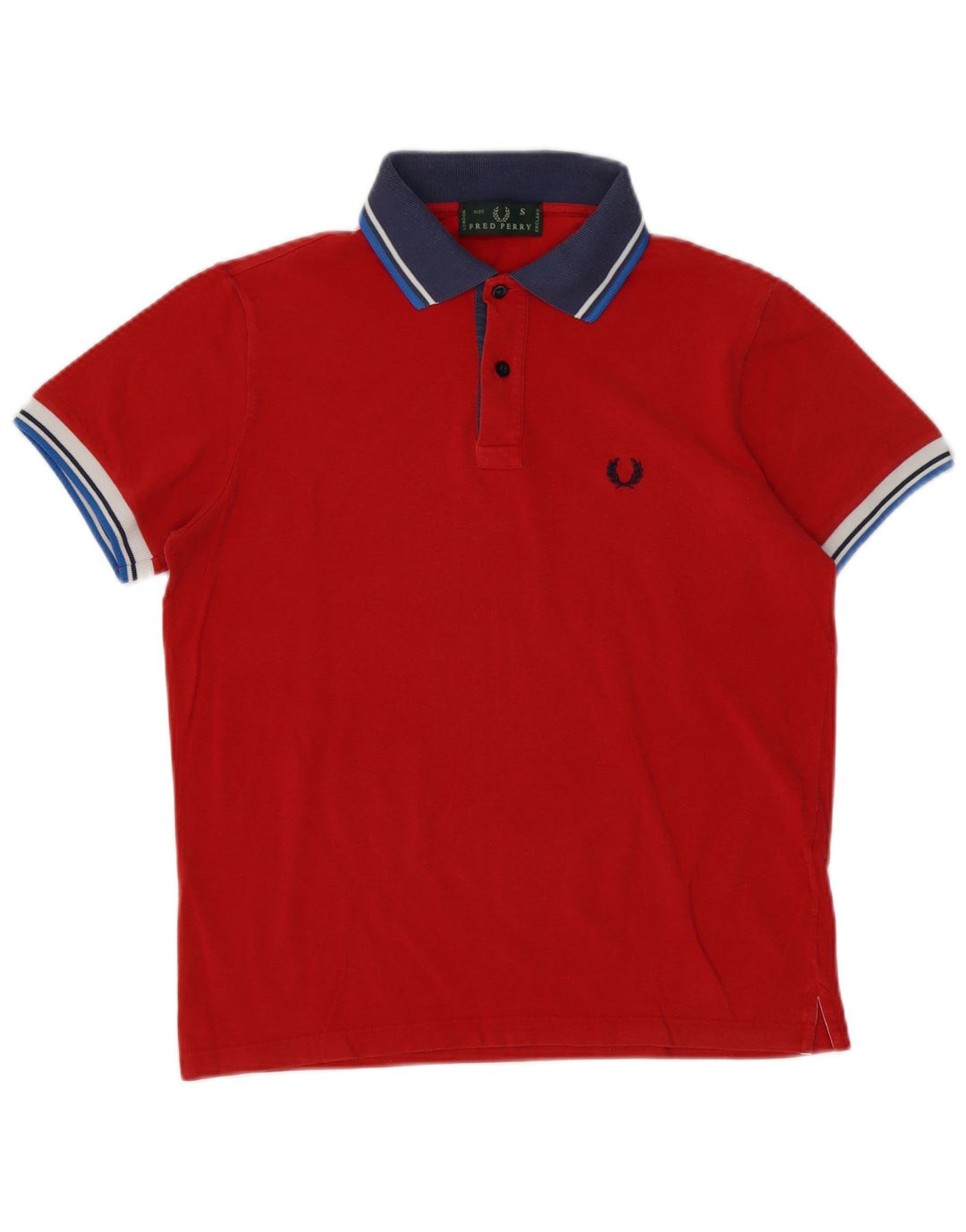 FRED PERRY Herren-Poloshirt, klein, rot, Colourblock-Baumwolle