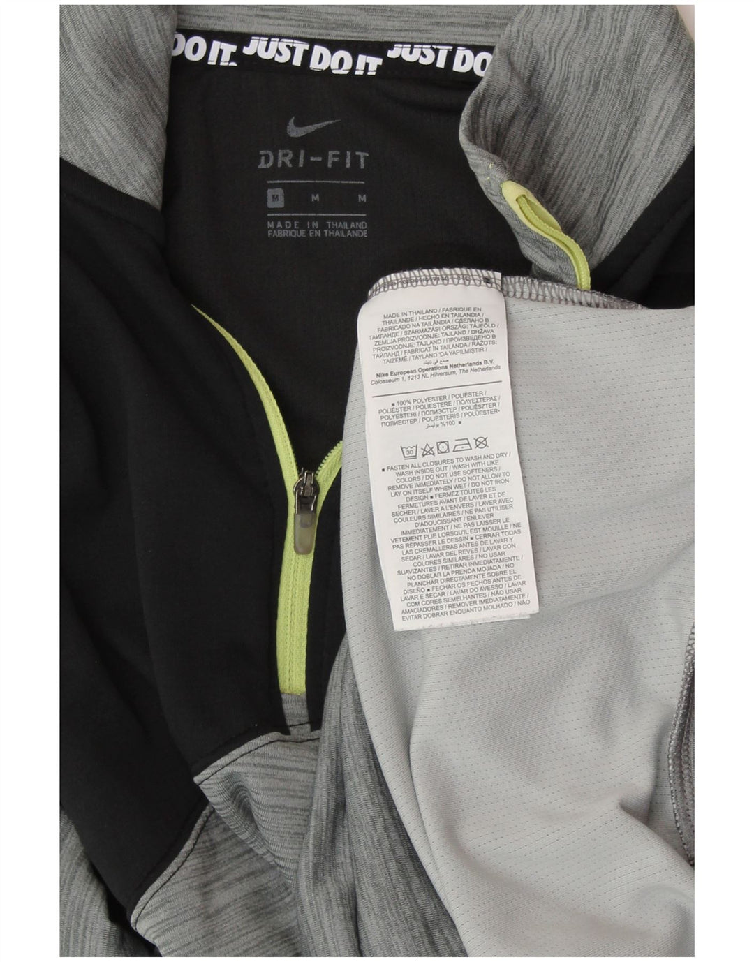 NIKE Damen Dri Fit Pullover-Trainingsanzugoberteil, UK 14, Mittelgrau, Farbblock