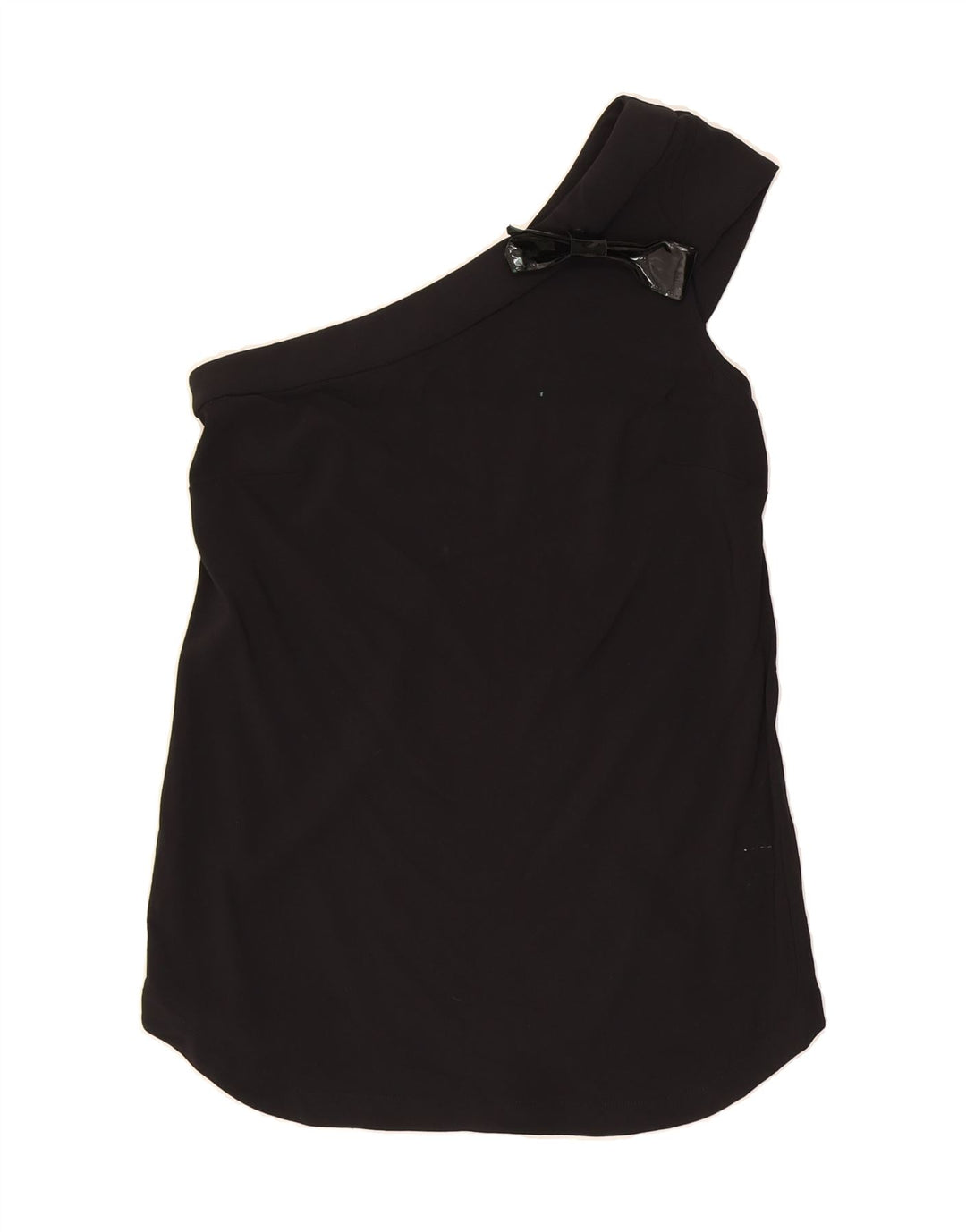 TRUSSARDI Womens One Shoulder Top UK 10 Small Black Viscose Vintage Trussardi and Second-Hand Trussardi from Messina Hembry 