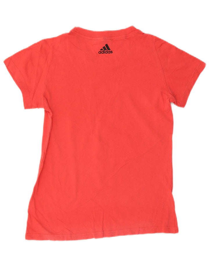 ADIDAS Damen Grafik T-Shirt Top UK 12 Mittelrot