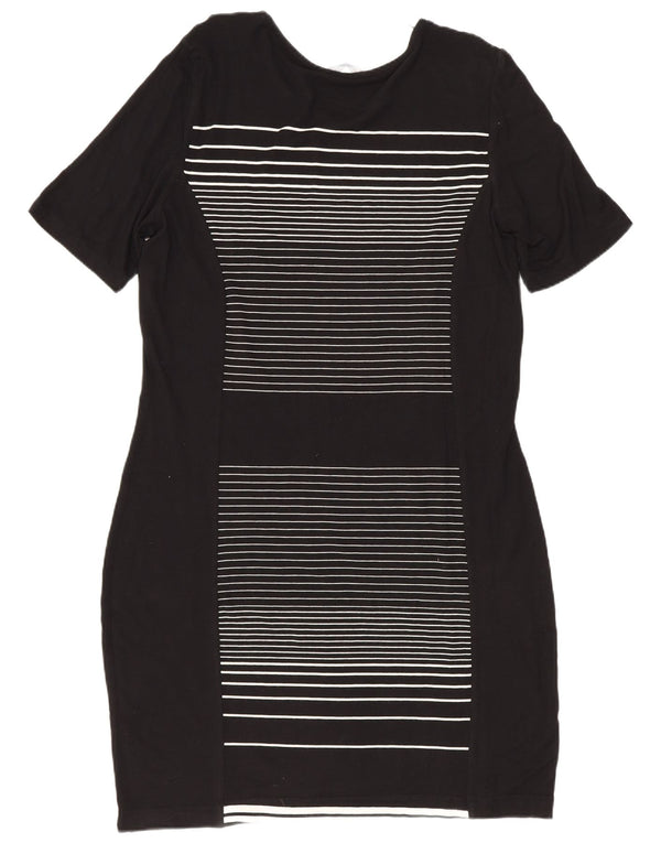 Marks & Spencer Damen Etuikleid UK 14 Medium Schwarz gestreift