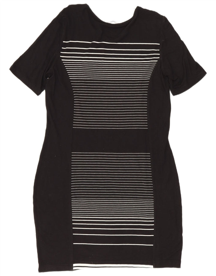 Marks & Spencer Damen Etuikleid UK 14 Medium Schwarz gestreift