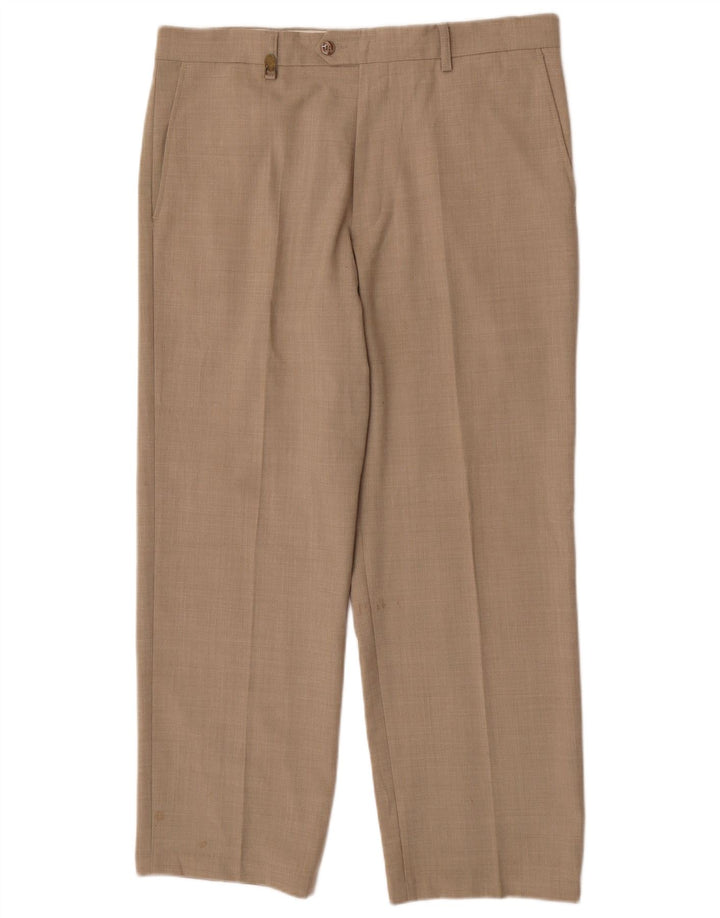 Farah Herren-Anzughose, gerade, W36, L29, Beige, Polyester