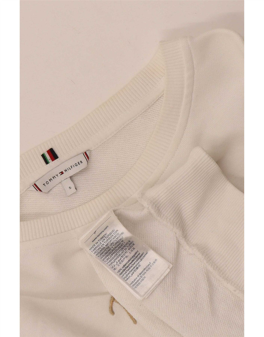 Tommy Hilfiger Damen-Sweatshirt mit Grafik, übergroß, Gr. 10, Größe S, Weiß