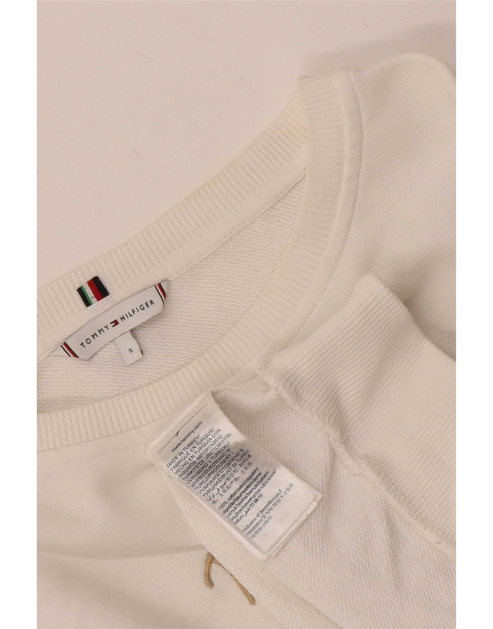 Tommy Hilfiger Damen-Sweatshirt mit Grafik, übergroß, Gr. 10, Größe S, Weiß