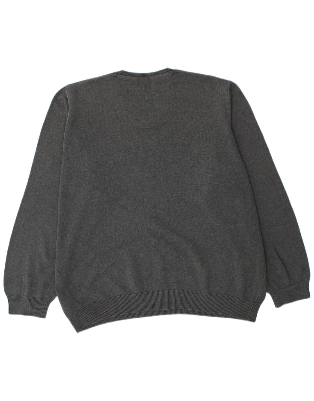 Marks & Spencer Herren-Pullover mit normaler Passform, V-Ausschnitt, 2XL, graue Baumwolle