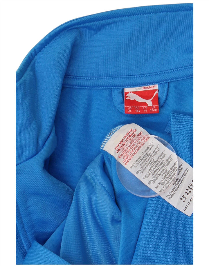 Puma Jungen-Trainingsanzug-Top-Jacke, 13–14 Jahre, blaues Farbblock-Polyester