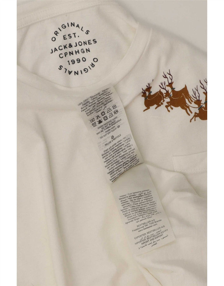 Jack & Jones Herren-T-Shirt mit Grafik, mittelweiße Baumwolle