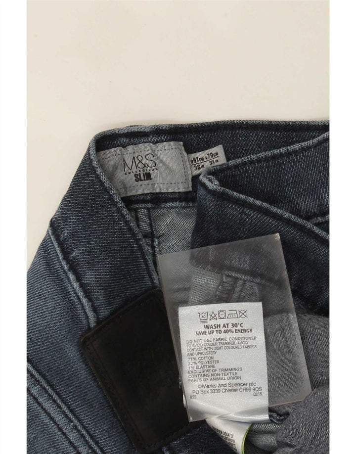 Marks & Spencer Herren Slim Jeans W36 L31 Blaue Baumwolle