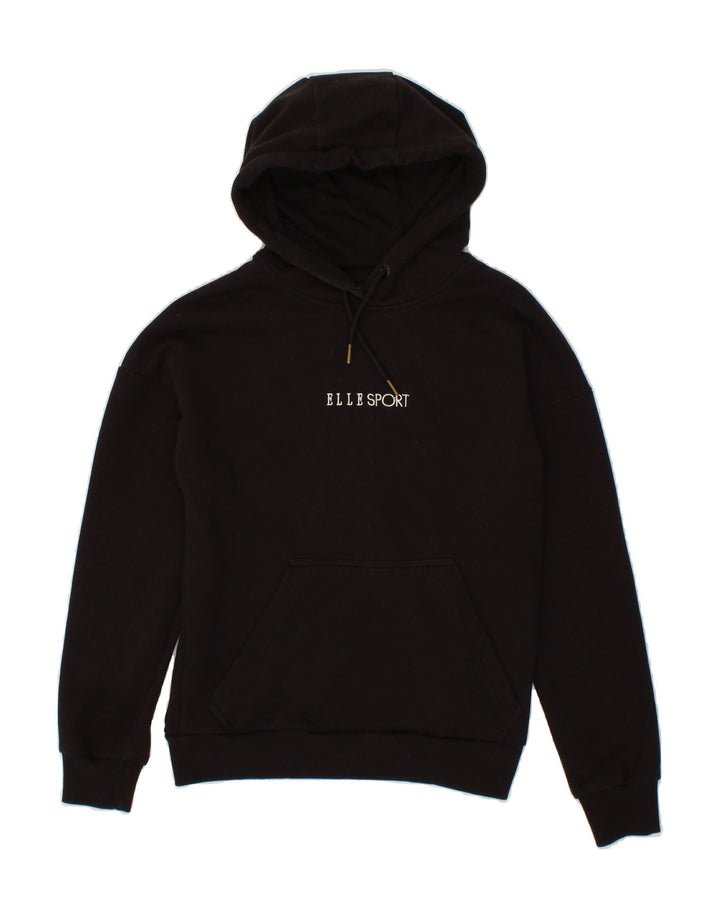 VINTAGE Womens Hoodie Jumper UK 12 Medium Black Polyester Vintage Vintage and Second-Hand Vintage from Messina Hembry 