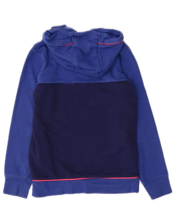 Nike Jungen-Pullover mit grafischem Kapuzenpullover, 5–6 Jahre, mittelblaue Colourblock-Baumwolle