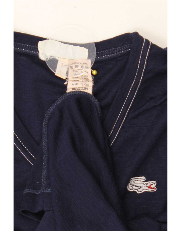 Lacoste Herren Top Langarm Größe 1 2XS Marineblaue Wolle
