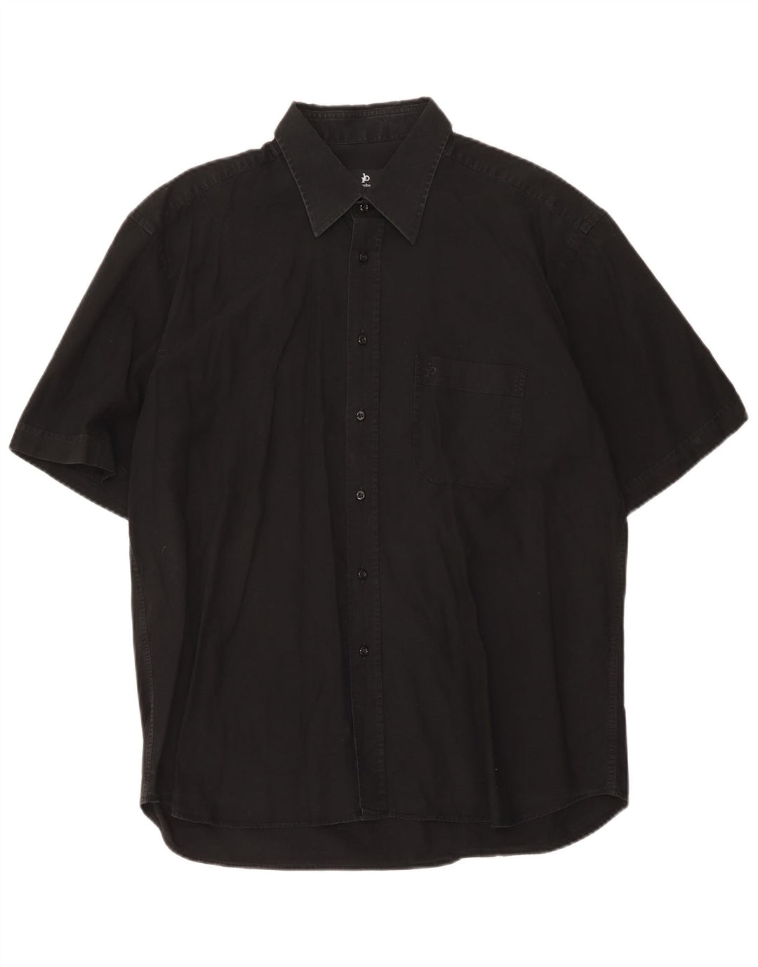 Roccobarocco Herren Kurzarmhemd Medium Schwarz