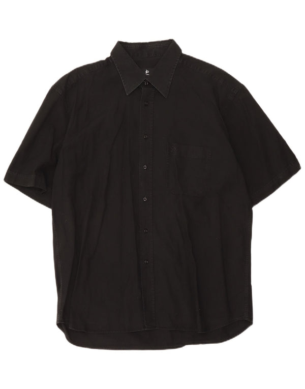 Roccobarocco Herren Kurzarmhemd Medium Schwarz