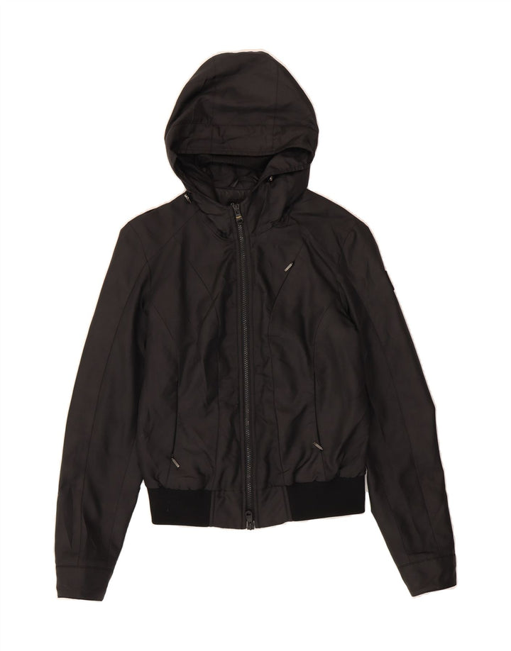 REFRIGIWEAR Womens Hooded Bomber Jacket IT 44 Medium Black Polyamide Vintage Refrigiwear and Second-Hand Refrigiwear from Messina Hembry 