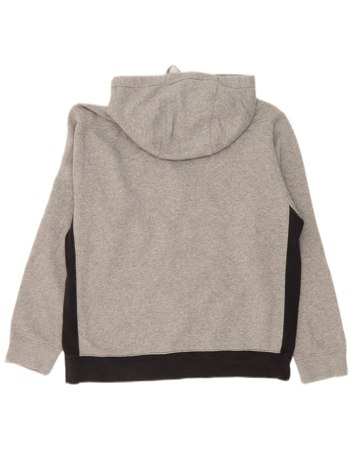 Nike Herren-Kapuzenpullover mit Reißverschluss am Hals, mittelgraue Colourblock-Baumwolle