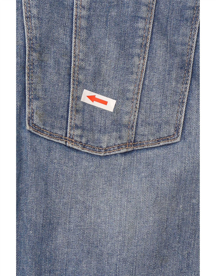 Fat Face Damen Distressed Latzhose Denim Shorts UK 12 Medium W32 Blau