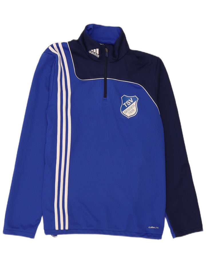 Adidas Herren Climalite Pullover-Trainingsanzug-Oberteil, Mittelblau, Farbblock