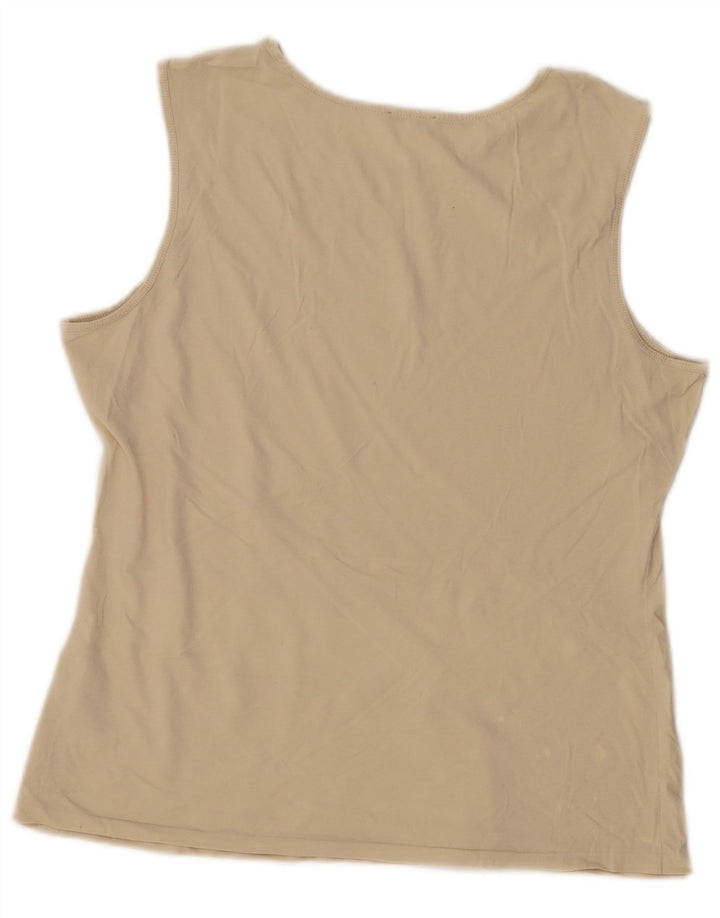 Jigsaw Damen-Trägershirt UK 14 Mittelbeige Baumwolle
