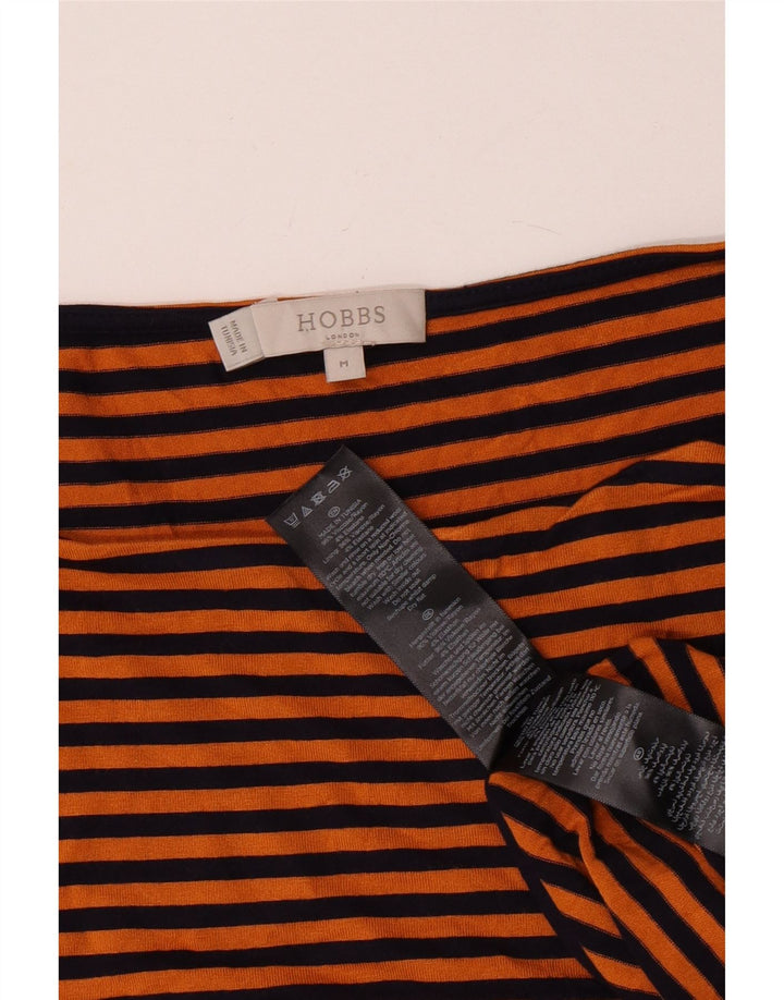 Hobbs Damen Top Langarm UK 12 Mittelorange gestreift Viskose