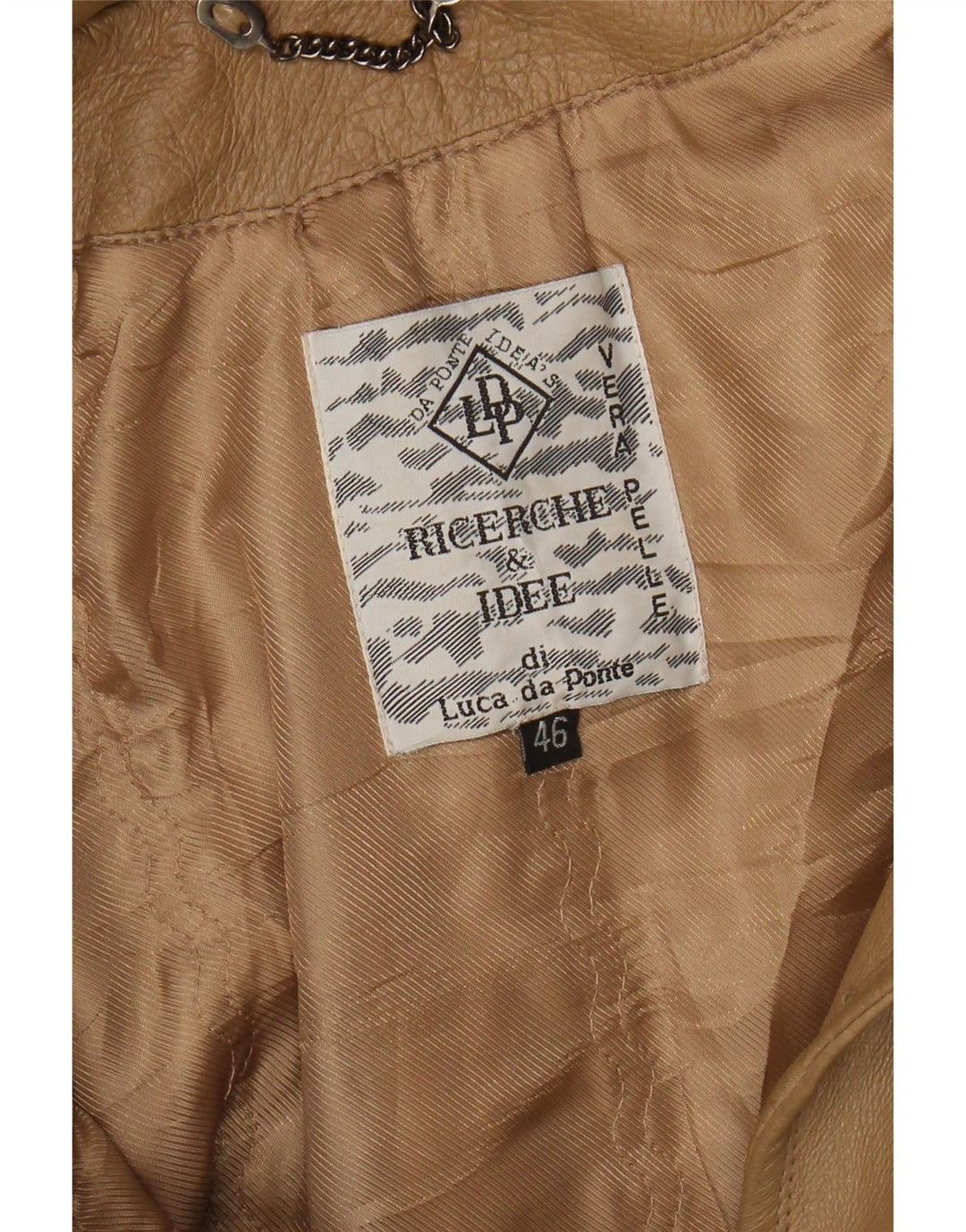 VINTAGE Damen Übergroßer Ledermantel mit Kapuze IT 46 Großes braunes Leder