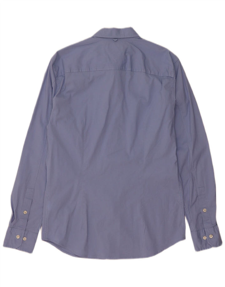 Tommy Hilfiger Herren-Slim-Fit-Hemd, groß, aus blauer Baumwolle