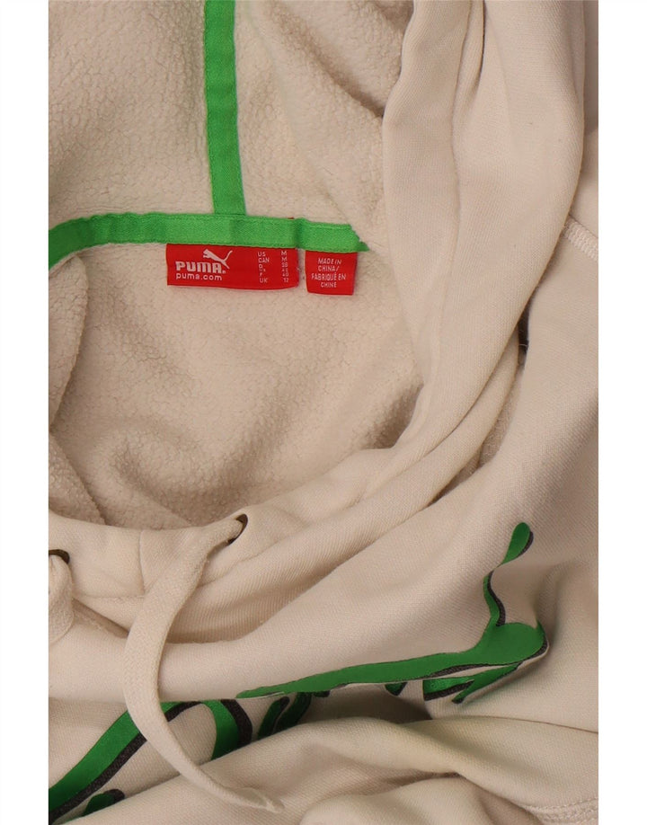Puma Damen Graphic Hoodie Pullover UK 12 Medium Weiß