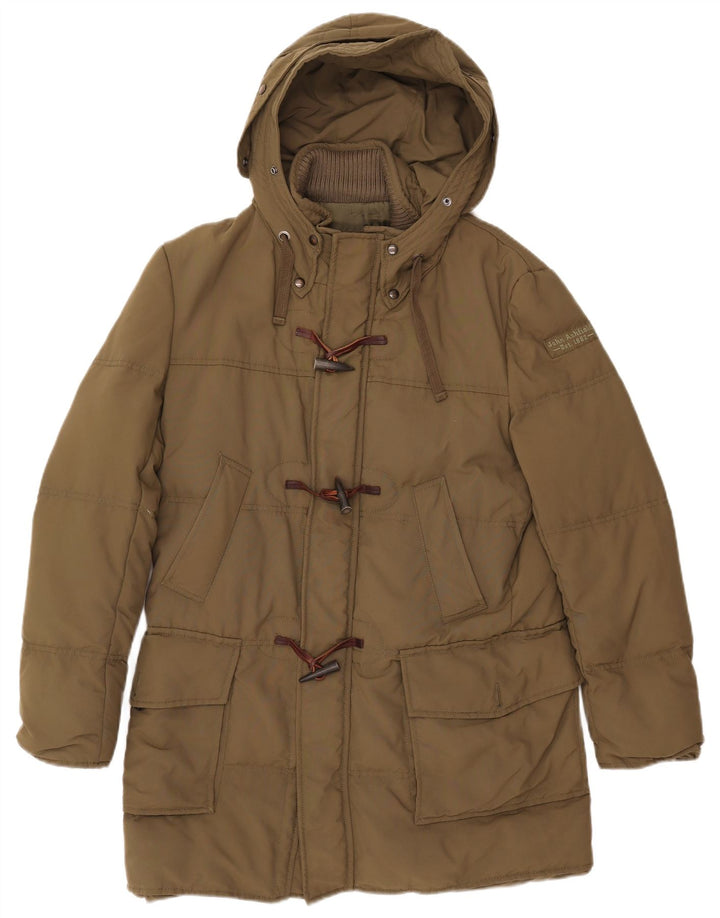 JOHN ASHFIELD Gefütterter Herrenmantel mit Kapuze, UK 36, Small, Khaki, Nylon