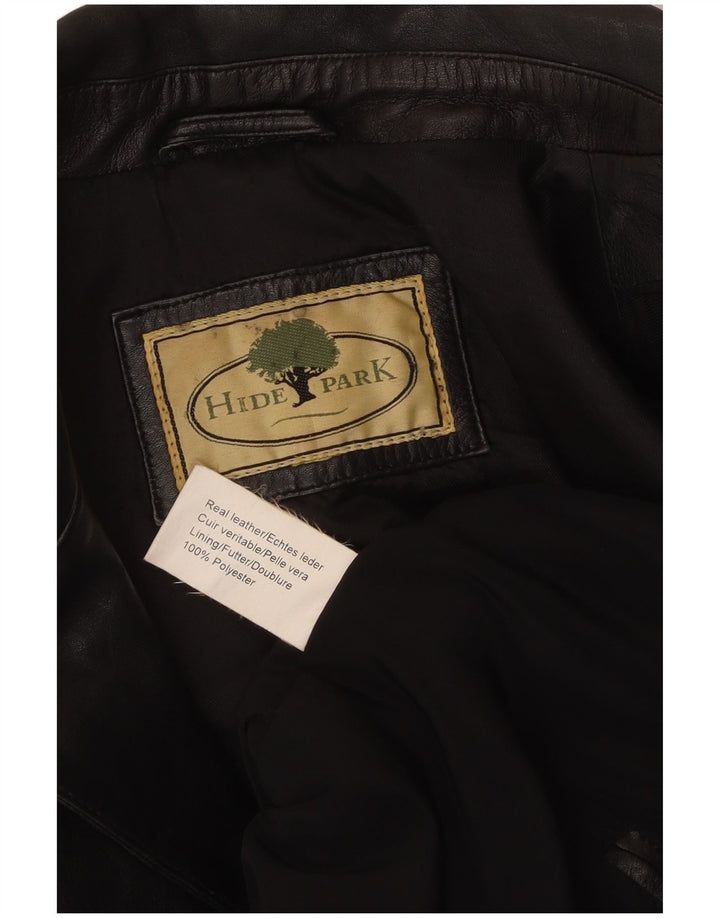 Hidepark Damen Ledermantel UK 10 Small Schwarzes Leder