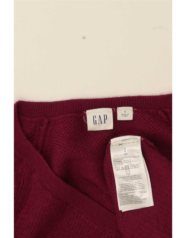 Gap Damen-Pullover mit V-Ausschnitt, Gr. 10, klein, rosa Nylon
