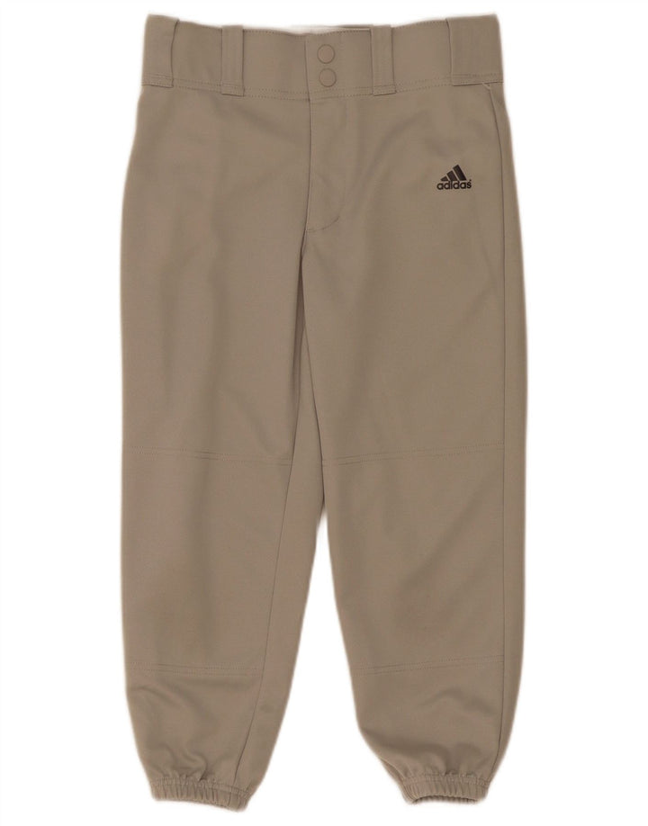Adidas Jungen Capri-Trainingshose, Jogger, 8–9 Jahre, Größe S, grau, Polyester