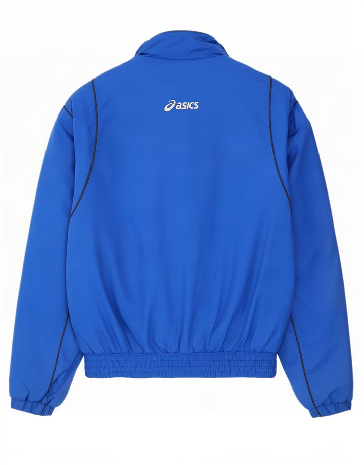 Asics Herren-Trainingsanzug-Top-Jacke, großes blaues Nylon