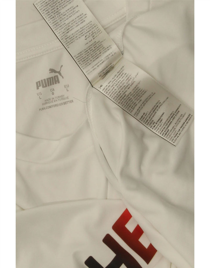Puma Herren Deutshland Graphic T-Shirt Top Large Weiß Polyester