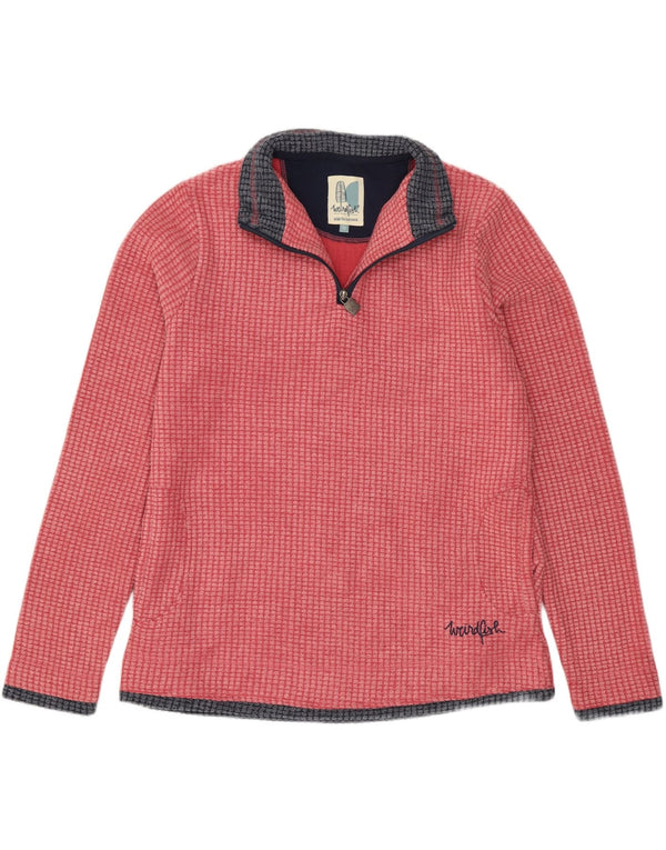 Weird Fish Damen-Fleecepullover mit Reißverschluss am Hals, UK 12, Mittelrosa, Polyester