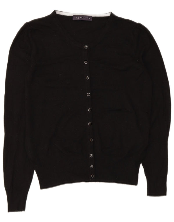 Zara Damen-Cardigan-Pullover UK 8 Small Schwarze Viskose
