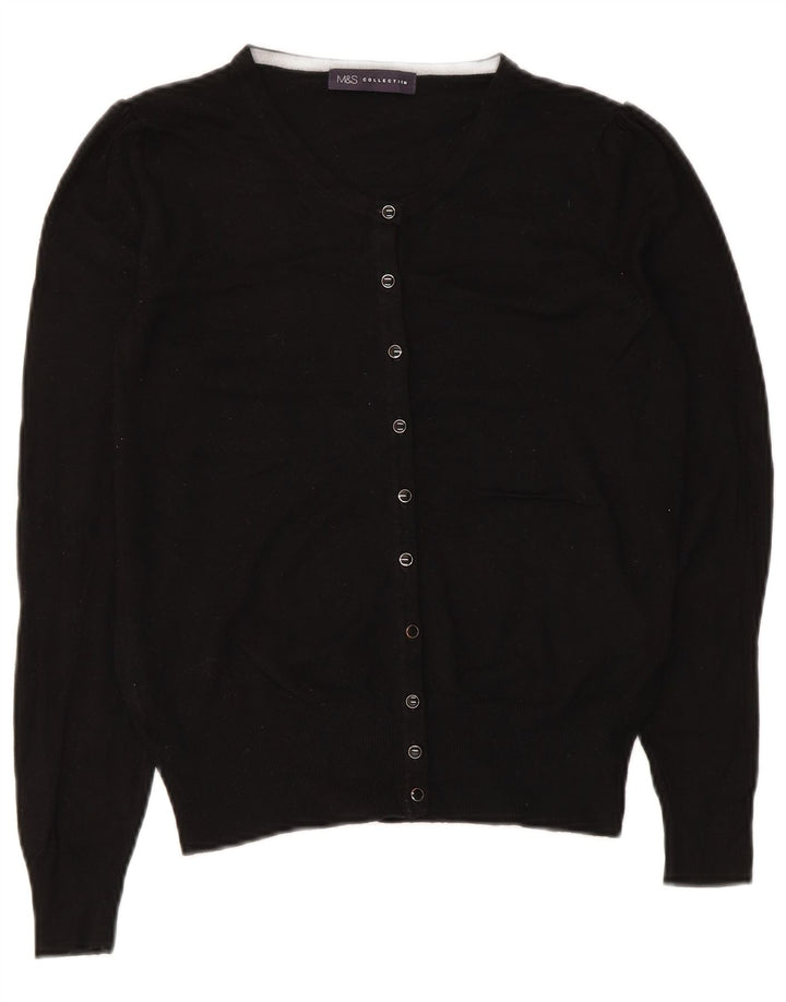 Zara Damen-Cardigan-Pullover UK 8 Small Schwarze Viskose