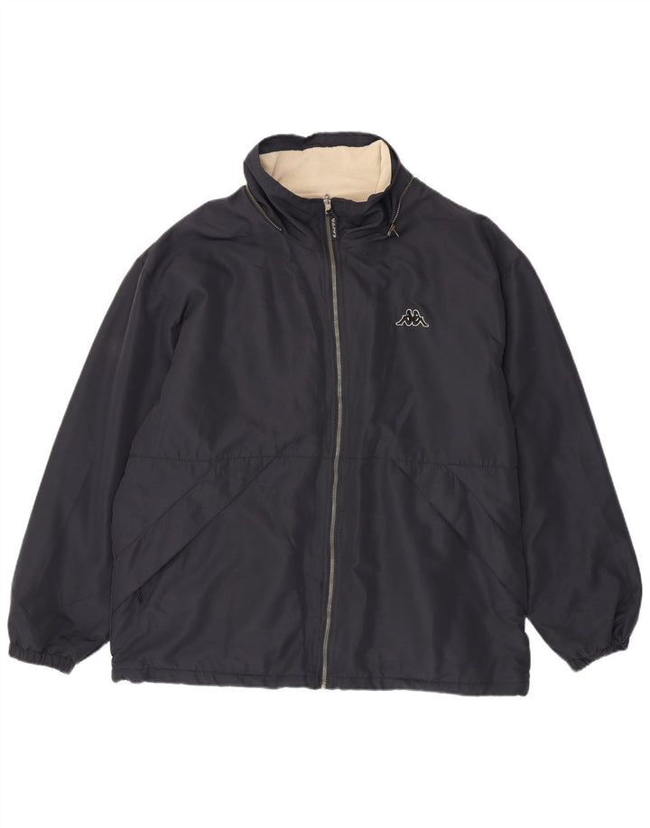Kappa Herren Windjacke UK 40 Large Marineblau Polyester