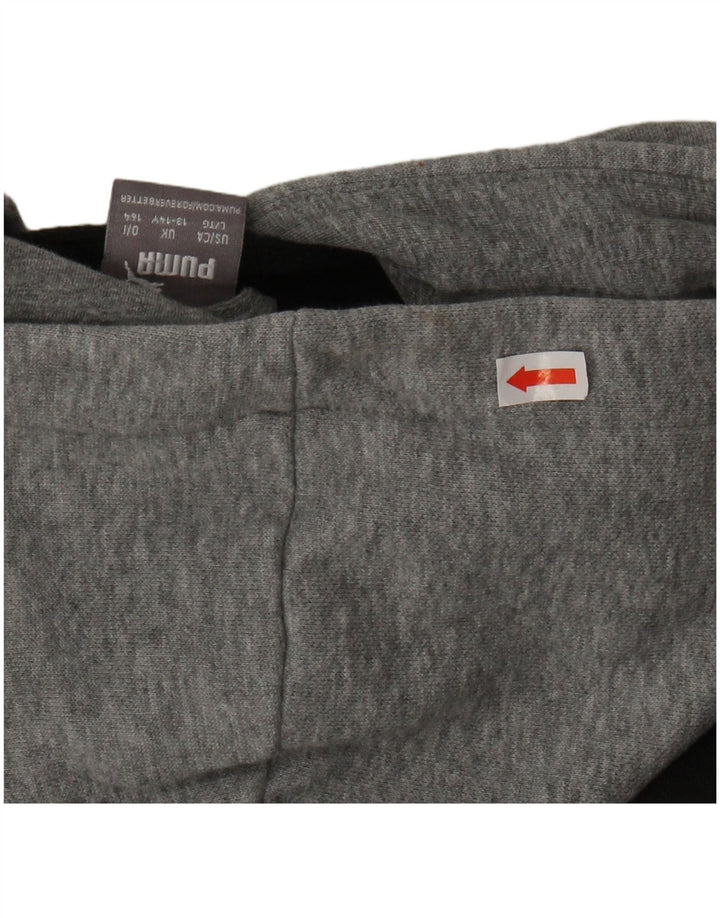 PUMA Jungen-Kapuzenpullover mit Reißverschluss, 13–14 Jahre, Grau, Farbblock