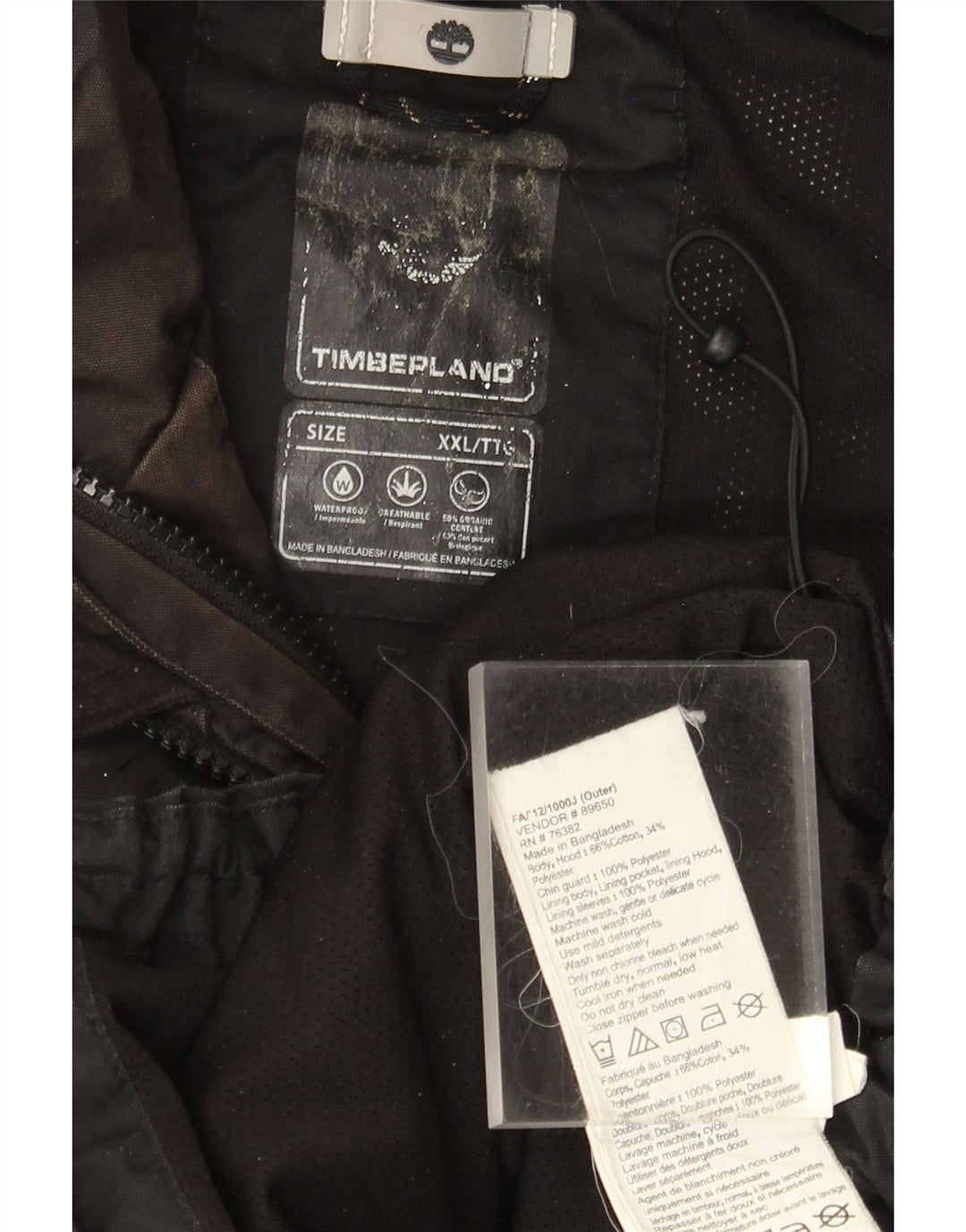 Timberland Herren Windjacke UK 44 2XL Schwarz Baumwolle